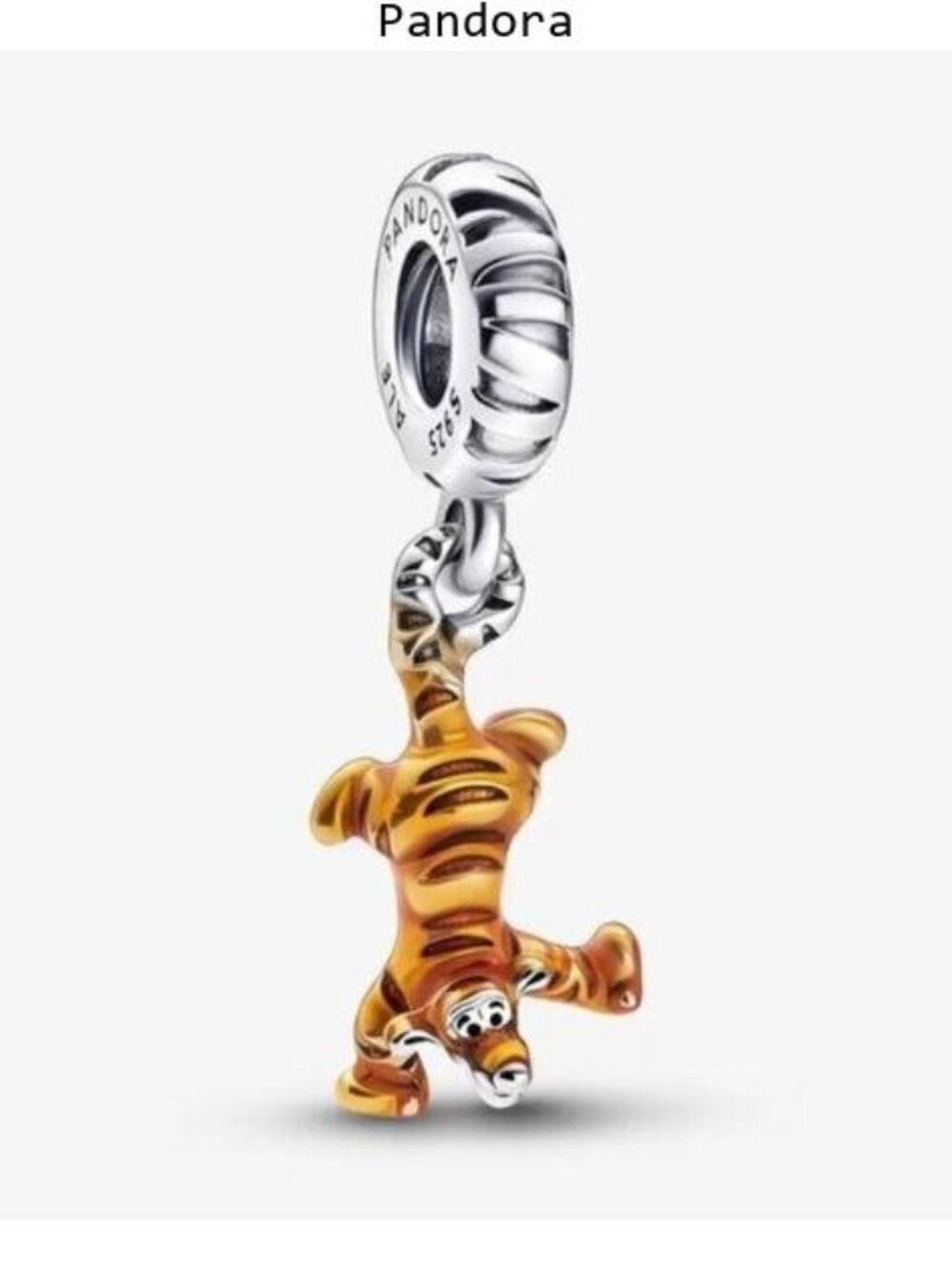 Pandora Orange and Silver Tigger Dangle Charm Bracelet Pendant